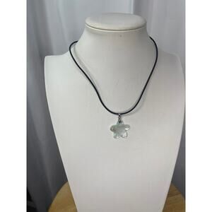 pendant necklace costume jewelry mother of pearl mop flower carved bohemian boho